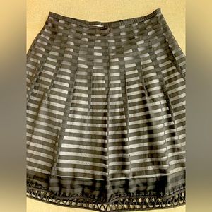 Cynthia Steffe Black Lined Striped Overlay Skirt